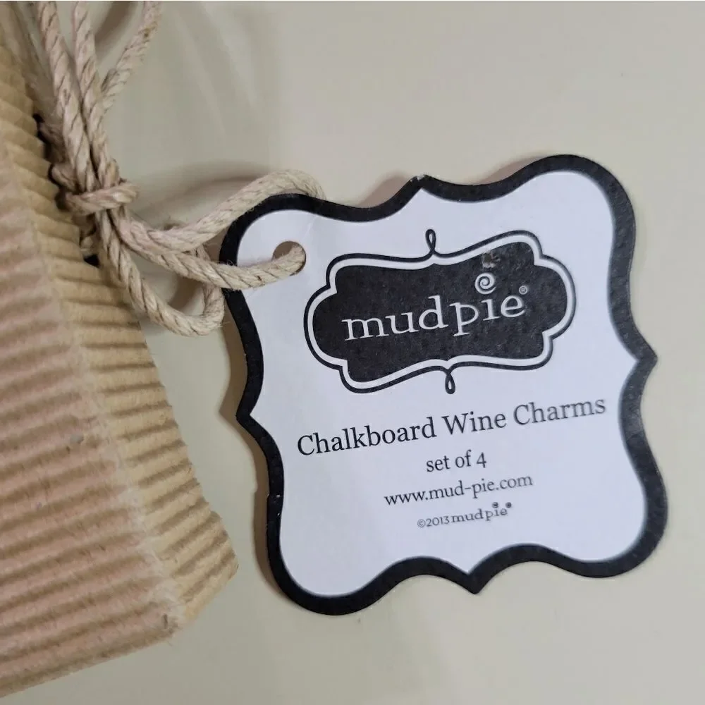 Mud Pie Chalkboard Wine Charm Set